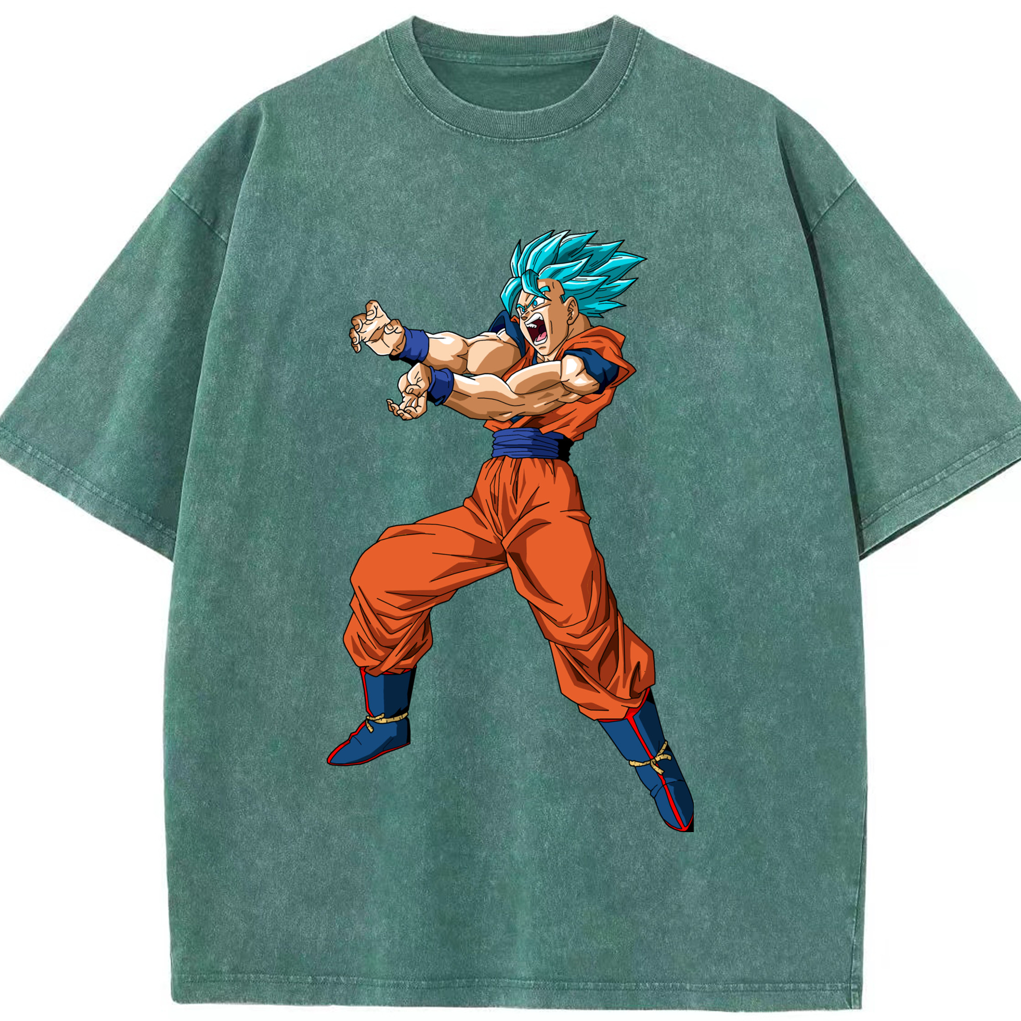 （画像用） ドラゴンボール 孫悟空（そん ごくう）Son Goku カカロット DRAGON BALL Kakarotto 綿100% ヴィンテージ風 半袖Tシャツ（フロントプリント）
